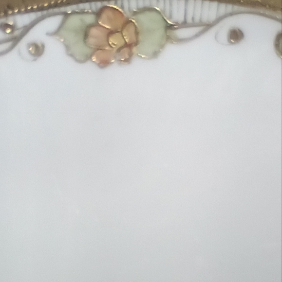 Vtg Nippon Hand Painted Celery Dish Gold Lined Floral Footed Proper Elegant - Picture 7 of 7